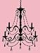 Beautiful Giant 25 x 36 Black Chandelier Wall Decal with Gems
