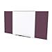 Ghent SPC412D-V-187 4 ft. x 12 ft. Style D Combination Unit - Porcelain Magnetic Whiteboard and Vinyl Fabric Tackboard - Berry