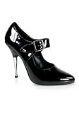 5 Inch Mary Jane Pump With Wide Buckled Instep Strap And Metal Heel