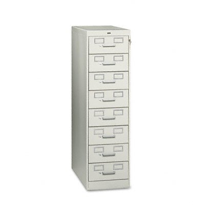 Tennsco CF846 15 by 52-Inch 8-Drawer File Cabinet for 3 by 5 And 4 by 6 Card, Light Gray