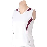 balle de Match Lisa-Marie Women's Tennis Top - White/Burgundy - W05301-WBG