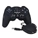 Video Games : USB Wireless Gamepad with Vibration for PC (Black)
