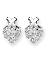 Sterling Silver CZ Antique Style Earrings QE3229"
