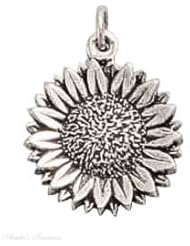 Sterling Silver Sunflower Charm