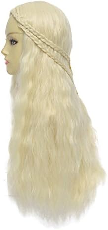 TOPWELL88 Game of Thrones Wig,A Song of Ice and Fire Daenerys Targaryen khaleesi Barbarian Beige Blond Wig Braids Long Wavy Hair