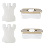 Plastic Food Container Set with Chiller Ice Packs (Taupe 16 oz)