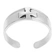Sterling Silver Women's Paty Cross Toe Ring Hypoallergenic Nickel Free .925 Stamp Adjustable Size
