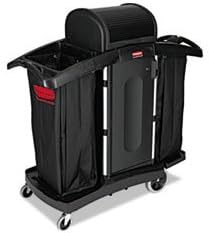 -- High-Security Housekeeping Cart, 2-Shelf, 22w x 51 3/4d x 53 1/2h, Black/Silver