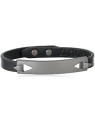 Sam Edelman Cutout Identification Leather Bracelet, 8"