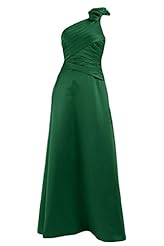 Satin One Shoulder  Evening Dress/Prom Dress/Party Dress  With Ruffles