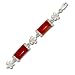 Sterling Silver Hawaiian Red Jade Plumeria Bracelet