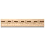 1'W X 1/4'TH X 96'L, MAPLE, Machine Carved GREEK LABYRINTH Hard Wood Molding. (Zakros Moulding)