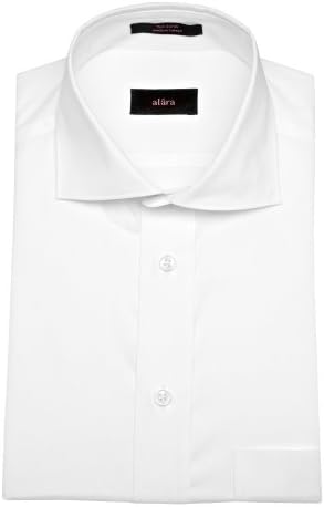 AlaraShirt Men's Royal Poplin Egyptian Cotton Classic Fit Shirt 18 36-37 White