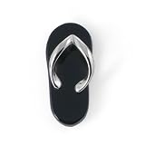 Black Coral Slipper Pendant in 14K White Gold