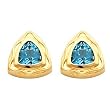 14K Yellow Gold Swiss Blue Topaz Earrings