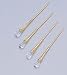 GOLD MARTINI PICKS - SET OF 4 GOLD PLATED MARTINI PICKS WITH CRYSTAL TIPS