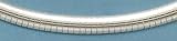 Sterling Silver Omega Necklace, 16 in long, 8mm Classic Domed, Lobster Clasp