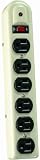 Coleman Cable - Power Station Multiple Outlet Metal Strips 6 Outlet Metal Strip Surge Protector 750 Joule: 172-04625 - 6 outlet metal strip surge protector 750 joule