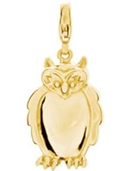 14K Yellow Gold Owl Charm