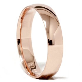 5MM Solid 14K Rose Gold Mens Womens Plain High Polished Wedding Ring Band Pink