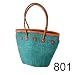 Sisal & Leather Shopper Bucket Bag by African Artisans - Turquoise