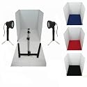 Ex-Pro Product Photo Soft Box Cube studio set - 15" x 15" / 40cm x 40cm for white back photography, includes 4 Colour Backgrounds Red, White, Black & Blue, 2 x Daylight Lamps, Tripod stand for camera, Soft Box & carry case. Ideal for catalouge product photography or selling catalouge products online. Photo light tents, Photo light cubes, Photographic tents.