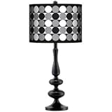 Black Grey Circles Giclee Paley Black Table Lamp