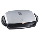 George Foreman GRP4P Next Grilleration 4-Burger Grill with Removable Plates, Platinum