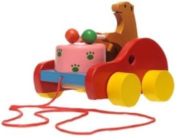 Cubs Beat Drums and Wooden Puzzle for Children 1-3 Years Old Baby Toddler Pull Toys