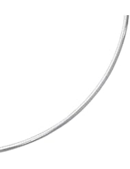 14K 18" White Gold 4.4mm Polish Diamond Cut Classic Omega Necklace With Box Catch