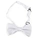 Mens Formal Solid White Satin Banded Bow Tie