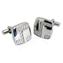 Edgy Light Carbon Fiber Stainless Steel Cufflinks with Artistic Design