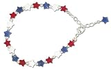 Sodalite, Red, White Quartz Star Bracelet with Solid Sterling Silver Accents