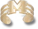 Michigan Wolverines Solid 10K Gold ''M'' Toe Ring