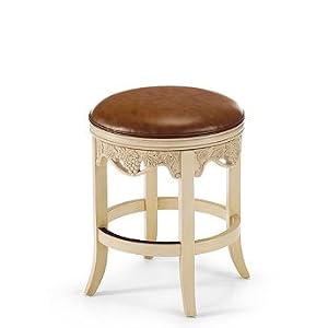 Carved Grapes 24"H Counter Height Backless Bar Stool - Antique White - Frontgate
