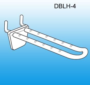 4" Double-Loop Plastic Pegboard-Slatwall Hook, DBLH-4, Pack of 50