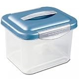 Sterilite Plastic Container - small (3) (Blue/Clear) (9 3/8" L x 8" W x 6 7/8" H)