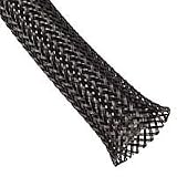 1.25 PET Expandable Braided Sleeving - Color: Black - (50 Ft.)