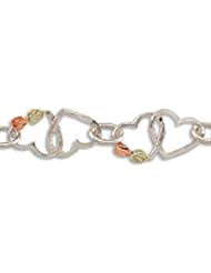 Black Hills Gold Silver Heart Bracelet