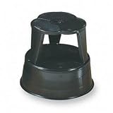 Step Stool with Safety Casters, Rubber Tread, 500 lb Capacity, Black CRA100192