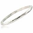 Sterling Silver Flower Design Bangle