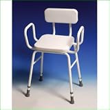 Perching Stool - Adjustable Height with arms and padded back