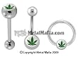 HEMP LEAF STRAIGHT BARBELL RING -- BRLGHP