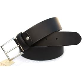 Black Italian leather belt by Kenneth Brownne -