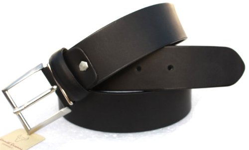 Black Italian leather belt by Kenneth Brownne -