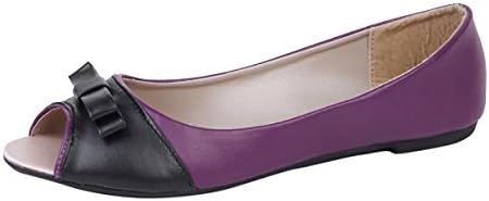 Sol Los Angeles Women's Classic Wide 2-Tone Ballet Flat Shoes, Purple, 9 C/D US