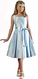 New Satin Flare Dress (Pink Ivory or Blue) Sz 6 or 16 Girls Pageant Flower Girl