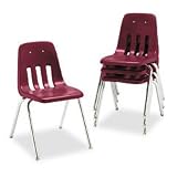Virco 901850 9000 Series Classroom Chair, 18in Seat Height, Wine/Chrome, Four/carton
