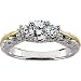 14K Two-Tone Gold Diamond Engagement Ring - 0.87 Ct.