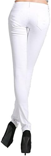 Women's Ripped Skinny Pants Jeans Leggings 29 White